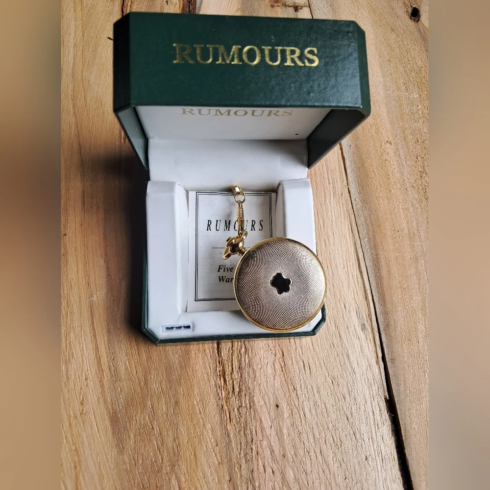Rumours Gold Pocket Watch NIB Vintage